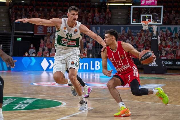 Dinos Mitoglou 44 Panathinaikos Athens , Wade Baldwin 2 FC Bayern , FC Bayern Basketball vs Panathinaikos Athens, EuroLeague, 04 03 2021 Muenchen Bayern Germany Copyright: xkolbert-press UlrichxGamelx