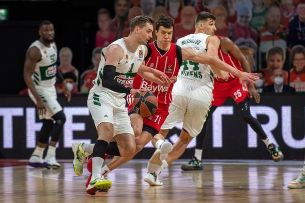 M Hezonja 11 Panathinaikos Athens , Vladimir Lucic 11 FC Bayern , FC Bayern Basketball vs Panathinaikos Athens, EuroLeague, 04 03 2021 Muenchen Bayern Germany Copyright: xkolbert-press UlrichxGamelx