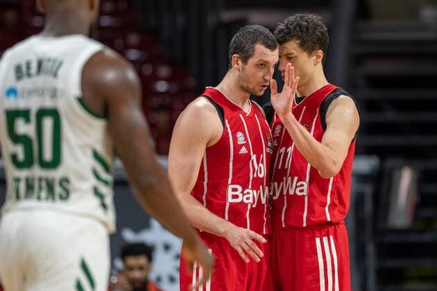 Paul Zipser 16 FC Bayern , Vladimir Lucic 11 FC Bayern , FC Bayern Basketball vs Panathinaikos Athens, EuroLeague, 04 03 2021 Muenchen Bayern Germany Copyright: xkolbert-press UlrichxGamelx