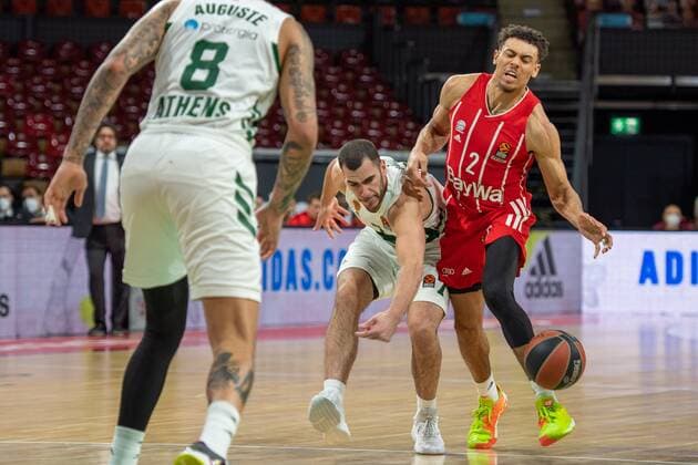 Leferis Bochoridis 7 Panathinaikos Athens , Wade Baldwin 2 FC Bayern , FC Bayern Basketball vs Panathinaikos Athens, EuroLeague, 04 03 2021 Muenchen Bayern Germany Copyright: xkolbert-press UlrichxGamelx