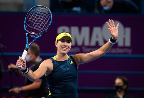 March 4, 2021, Doha, Qatar: Garbine Muguruza of Spain after reaching the semi-final at the 2021 Qatar Total Open WTA, Tennis Damen 500 tournament Doha Qatar - ZUMAa181 20210304_zaa_a181_105 Copyright: xRobxPrangex