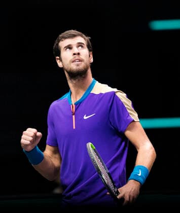 Rotterdam, The Netherlands, 5 march 2021, ABNAMRO World Tennis Tournament, Ahoy, Quarter final: Karen Kachanov (RUS). Photo: .tennisimages.com henkkoster  Copyright: xHenkxKosterx