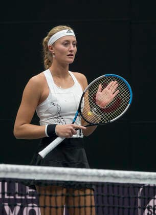 MLADENOVIC Kristina (FRA) vs BADOSA Paula (ESP) TENNIS : Open 6eme Sens - Palais des sports Lyon - 05 03 2021 SandrineTHESILLAT Panoramic 