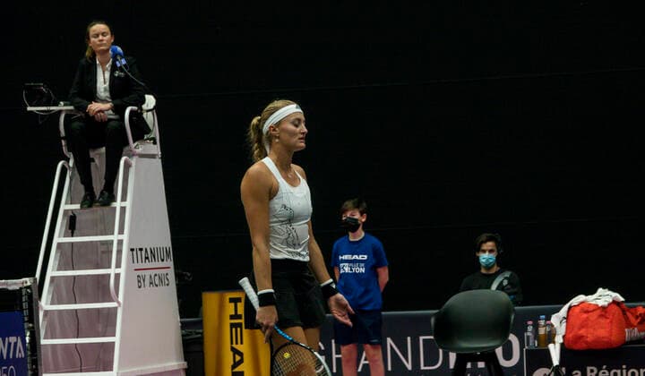 MLADENOVIC Kristina (FRA) vs BADOSA Paula (ESP) TENNIS : Open 6eme Sens - Palais des sports Lyon - 05 03 2021 SandrineTHESILLAT Panoramic 
