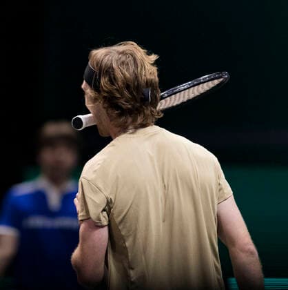 Sport Bilder des Tages Rotterdam, The Netherlands, 5 march 2021, ABNAMRO World Tennis Tournament, Ahoy, Quarter final: Andrey Rublev (RUS) Jeremy Chardy (FRA). Photo: .tennisimages.com henkkoster  Copyright: xHenkxKosterx