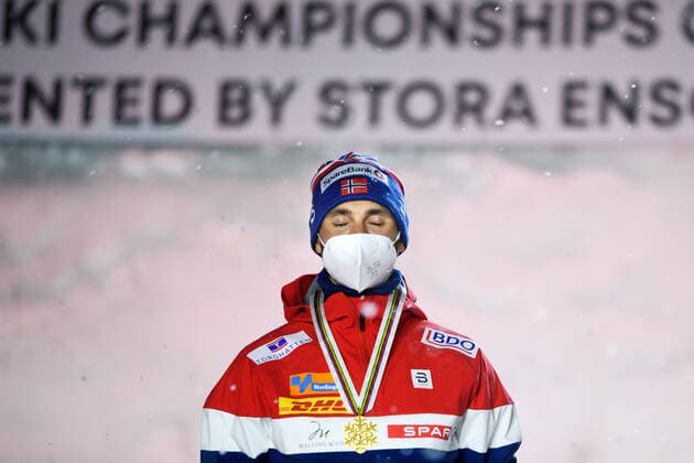 Nordic World Ski Championships in Oberstdorf, cross-country skiing, mens 15km free style, award ceremony