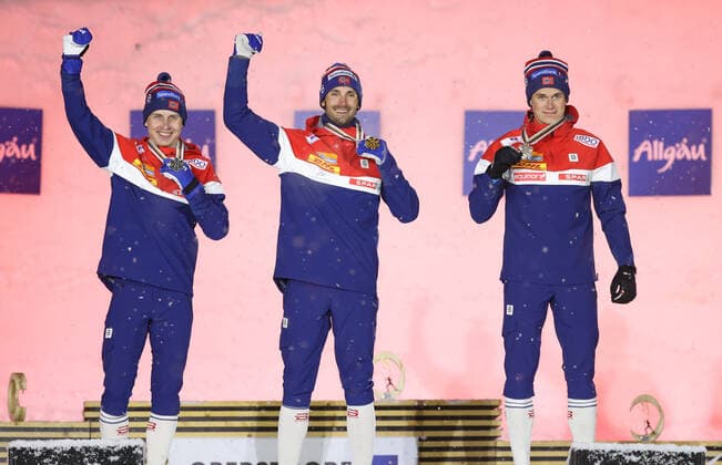 Nordic World Ski Championships in Oberstdorf, cross-country skiing, 4x10km relay men, award ceremony