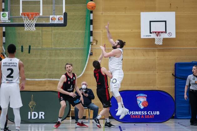 2 Basketball Bundesliga ProB ART Giants Duesseldorf vs ETV Hamburg, 05 03 2021 Marian Schick 21 ART Giants Duesseldorf 2 Basketball Bundesliga ProB ART Giants Duesseldorf vs ETV Hamburg on 05 03 2021, Duesseldorf Copyright: xBEAUTIFULxSPORTS KennyxBeelex