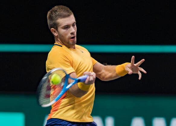 Rotterdam, The Netherlands, 5 march 2021, ABNAMRO World Tennis Tournament, Ahoy, Quarter final: Borna Coric (CRO) Photo: .tennisimages.com henkkoster  Copyright: xHenkxKosterx