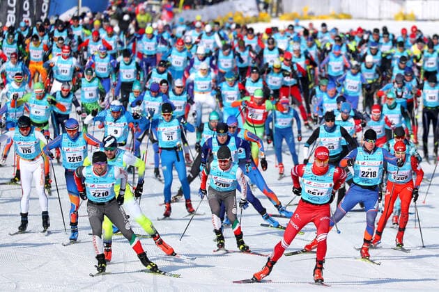 Bilder des Jahres 2021, Sport 03 MÃ¤rz Sport Themen der Woche KW09 Sport Bilder des Tages YAROSLAVL REGION, RUSSIA - MARCH 6, 2021: Athletes take part in a 50km race as part of the 14th FIS Worldloppet Demino Ski Marathon held at the Demino Ski Centre. Vladimir Smirnov TASS  TS0F8A92