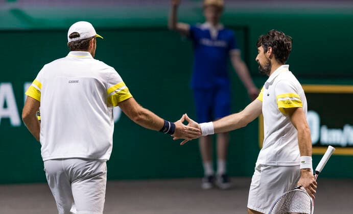 Rotterdam, The Netherlands, 6 march 2021, ABNAMRO World Tennis Tournament, Ahoy, Semi final doubles: Nikola Mektic (CRO) Mate Pavic (CRO). Photo: .tennisimages.com henkkoster  Copyright: xHenkxKosterx