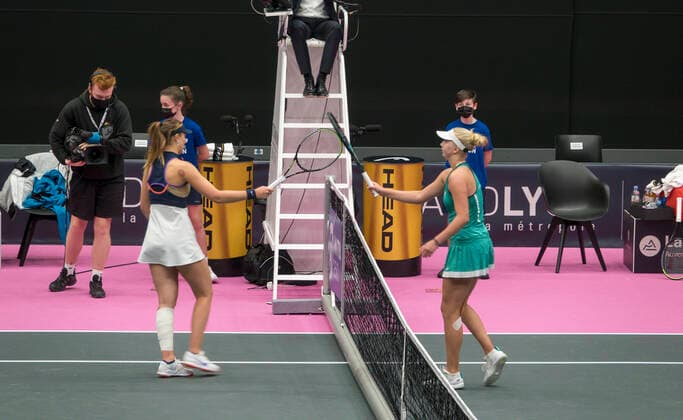 BADOSA Paula (ESP), TAUSON, Clara (DEN) TENNIS : Open 6eme Sens - Palais des sports Lyon - 06 03 2021 SandrineTHESILLAT Panoramic 