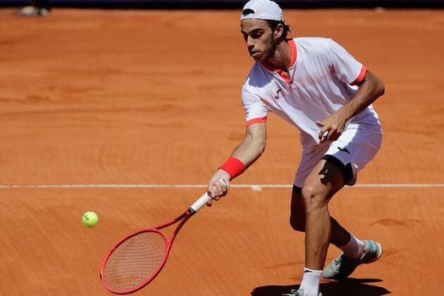 Argentine Francisco Cerundolo in action against Spanish Albert Ramos Vinolas, during an ATP250 semifinal tennis match in Buenos Aires, Argentina, 06 March 2021. Tennis ATP250 of Buenos Aires !ACHTUNG: NUR REDAKTIONELLE NUTZUNG!  Copyright: xJuanxIgnacioxRONCORONIx AME010 20210306-637506504692393412
