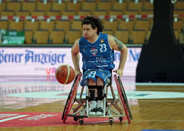06 03 2021, xovx, wheelchair basketball 1 Bundesliga, RSV Lahn Dill RSB Thuringia Bulls Ian Pierson RSB Thuringa Bulls , punter Wetzlar Rittal Arena Hesse Germany EN