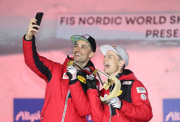 Nordic Combined Men Team Sprint Nordic Combined Team Sprint LH 2x7,5 km Lukas Greiderer and Johannes Lamparter, the new World Champions Oberstdorf Cross Country Stadium