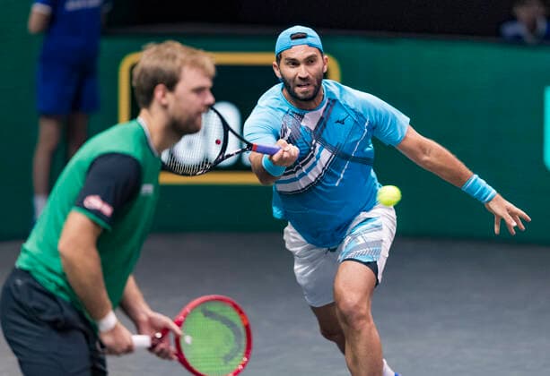 Rotterdam, The Netherlands, 6 march 2021, ABNAMRO World Tennis Tournament, Ahoy, Semi final doubles: Kevin Krawietz (GER) Horia Tecau (ROU). Photo: .tennisimages.com henkkoster  Copyright: xHenkxKosterx