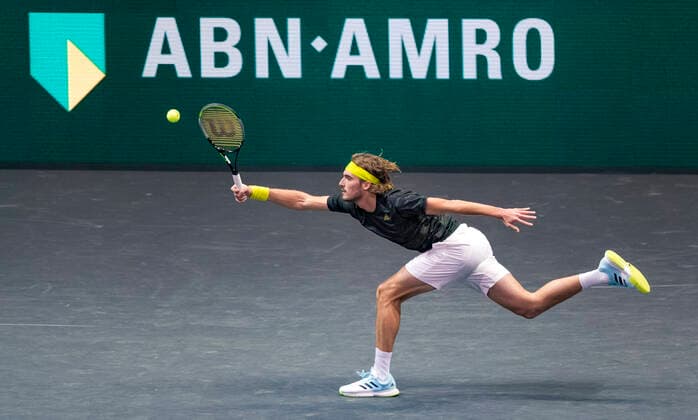 Rotterdam, The Netherlands, 6 march 2021, ABNAMRO World Tennis Tournament, Ahoy, Semi final: Stefanos Tsitsipas (GRE). Photo: .tennisimages.com  Copyright: xHenkxKosterx