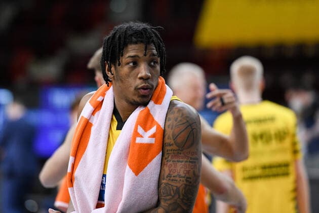 Desi Rodriguez MHP Riesen Ludwigsburg cheers for the win, GER, MHP Riesen Ludwigsburg vs EWE Baskets Oldenburg, 06 03 2021, 22 Spieltag easycredit Basketball Bundesliga, Spielzeit 2020 2021 GER, MHP Riesen Ludwigsburg vs EWE Baskets Oldenburg, 06 03 2021, 22 Spieltag easycredit Basketball Bundesliga, Spielzeit 2020 2021 Ludwigsburg Copyright: xEibnerxPressefoto MichaelxMemmlerx EP_MMR