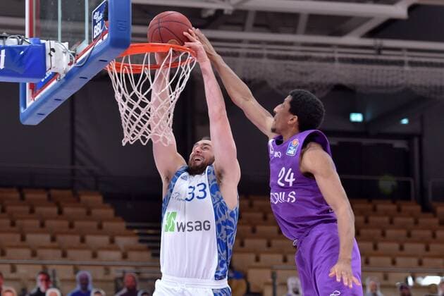 Marco Voeller Skyliners Frankfurt Aubrey Dawkins BG Goettingen R , Basketball, Bundesliga, BBL, BG Goettingen Skyliners Frankfurt, 07 03 2021, BG Goettingen Skyliners Frankfurt, Basketball, Bundesliga, GER, BBL, 07 03 2021 Goettingen Copyright: xEibner-Pressefotox-xRolandxSippelx
