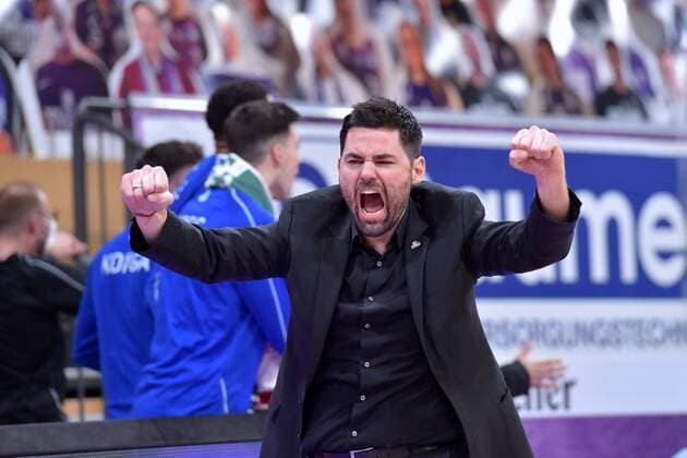 Sebastian Gleim coach, head coach Skyliners Frankfurt , Basketball, Bundesliga, BBL, BG Goettingen Skyliners Frankfurt, 07 03 2021, BG Goettingen Skyliners Frankfurt, Basketball, Bundesliga, GER, BBL, 07 03 2021 Goettingen Copyright: xEibner-Pressefotox-xRolandxSippelx