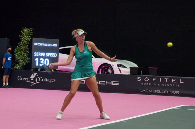 Tennis, WTA-Turnier in Lyon TAUSON, Clara (DEN) TENNIS : Open 6eme Sens - Palais des sports Lyon - 07 03 2021 SandrineTHESILLAT Panoramic 