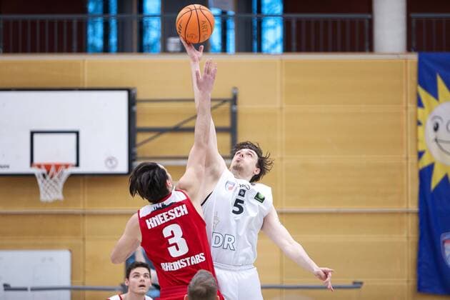2 Basketball Bundesliga ProB ART Giants Duesseldorf vs RheinStars Koeln, 07 03 2021 Lennart Boner 5 ART Giants Duesseldorf , Yannick Kneesch 3 RheinStars Koeln 2 Basketball Bundesliga ProB ART Giants Duesseldorf vs RheinStars Koeln on 07 03 2021, Duesseldorf Copyright: xBEAUTIFULxSPORTS KennyxBeelex