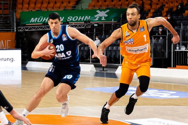 Simone Fontecchio Alba Berlin 20 , Demitrius Conger Ratiopharm Ulm 01 GER, Ratiopharm Ulm vs Alba Berlin, easycredit 1 Bundesliga Basketball, 22 Matchday, Season 2020 21, 07 03 2021 Ratiopharm Ulm vs Alba Berlin, 1 Basketball Bundesliga Neu Ulm Copyright: xEibner-Pressefoto RogerxBuerkex EP_EER