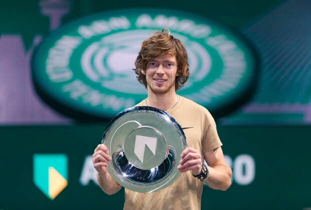 Rotterdam, The Netherlands,7 march 2021, ABNAMRO World Tennis Tournament, Ahoy, Final: Andrey Rublev (RUS) wins. Photo: .tennisimages.com  Copyright: xHenkxKosterx