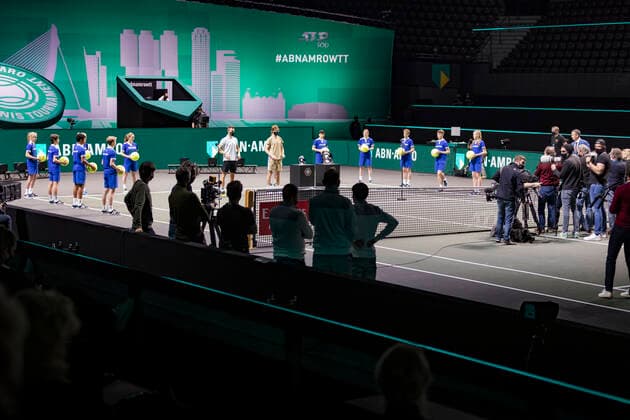 Rotterdam, The Netherlands,7 march 2021, ABNAMRO World Tennis Tournament, Ahoy, Final: Finalist Andrey Rublev (RUS) (R) and runner up Marton Fucsovics (HUN) (L). Photo: .tennisimages.com  Copyright: xHenkxKosterx