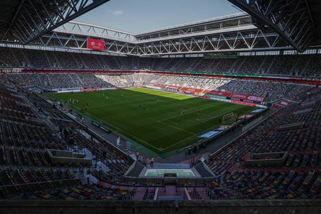 07 03 2021, Football, Season 2020 2021, 2 Bundesliga, 24 Matchday Fortuna Düsseldorf 1895 1 FC Nürnberg, The Merkur Spiel Arena shortly before kick-off DFL REGULATES PROHIBIT ANY USE OF PHOTOGRAPHS AS IMAGE SEQUENCES AND OR QUASI VIDEO Düsseldorf Merkur Spiel Arena NRW Germany xRHR FOTO DEx
