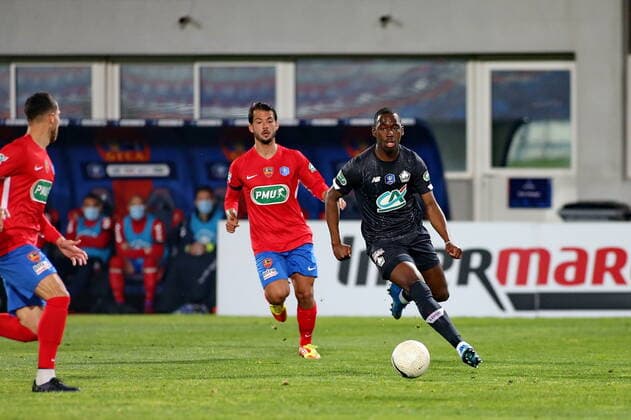 (GFCA) vs Boubakary SOUMARE (LOSC) FOOTBALL : GFC Ajaccio vs Lille - Coupe de France - 16es de finale - 07 03 2021 GerardPierlovisi Panoramic 