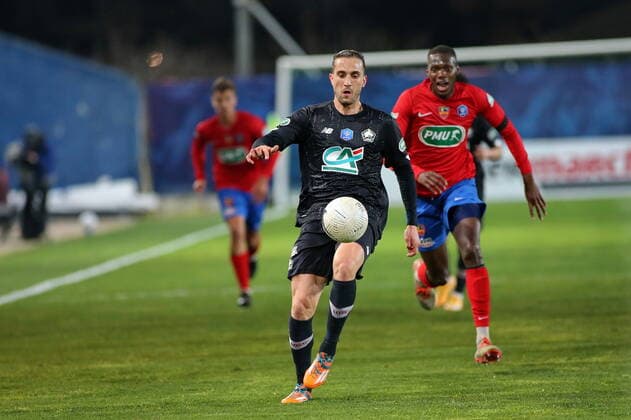 (GFCA) vs Yusuf YAZICI (LOSC) FOOTBALL : GFC Ajaccio vs Lille - Coupe de France - 16es de finale - 07 03 2021 GerardPierlovisi Panoramic 