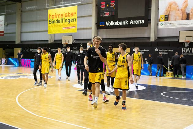 Tigers Tübingen ¨¨Tigers Tübingen Phoenix Hagen , 2 Basketball, Bundesliga, Pro A, Barmer 2 Basketball, Matchday 25, Season 2020 2021, 07 03 2021, ¨¨ Tigers Tübingen Phoenix Hagen, Basketball, 2 Bundesliga, Barmer 2 Basketball, Matchday 25, Season 2020 2021, 07 03 2021 Rottenburg am Neckar. Copyright: xNinaxSander xEibnerxPressefotoxIx EP_NSR