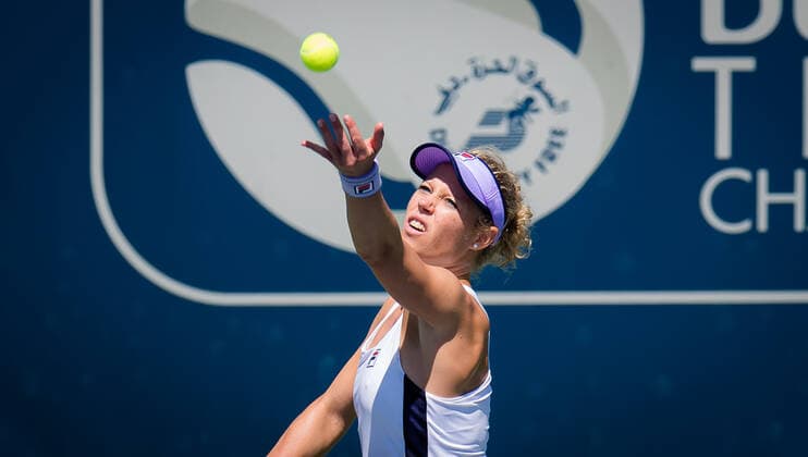 Sport Bilder des Tages March 8, 2021, DUBAI, UNITED ARAB EMIRATES: Laura Siegemund of Germany in action during the first round of the 2021 Dubai Duty Free Tennis Championships WTA, Tennis Damen 1000 tournament against Anastasia Potapova of Russia DUBAI UNITED ARAB EMIRATES - ZUMAa181 20210308_zaa_a181_040 Copyright: xRobxPrangex
