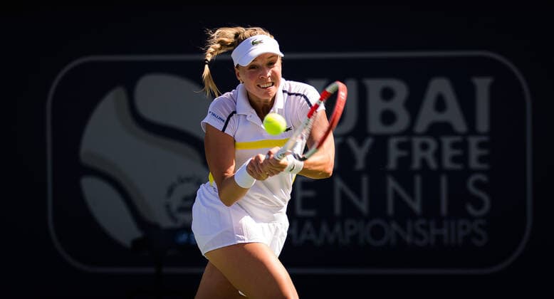 March 8, 2021, DUBAI, UNITED ARAB EMIRATES: Anett Kontaveit of Estonia in action during the first round of the 2021 Dubai Duty Free Tennis Championships WTA, Tennis Damen 1000 tournament against Timea Babos of Hungary DUBAI UNITED ARAB EMIRATES - ZUMAa181 20210308_zaa_a181_070 Copyright: xRobxPrangex