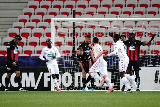 Joie - Kevin Volland (AS Monaco) FOOTBALL : OGC Nice vs AS Monaco - 16 eme de finale de coupe de France - Nice - 08 03 2021 NorbertScanella PanoramiC 