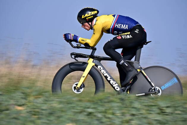Radsport, Paris - Nizza, 3. Etappe - Einzelzeitfahren Slovenian Primoz Roglic of Team Jumbo-Visma pictured during a training session ahead of the third stage of 79th edition of the Paris-Nice cycling race, a 14,4 km individual time trial from Gien to Gien, France, Tuesday 09 March 2021. DAVIDxSTOCKMAN  x2659497x