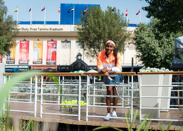 March 9, 2021, DUBAI, UNITED ARAB EMIRATES: Cori Gauff of the United States at the 2021 Dubai Duty Free Tennis Championships WTA, Tennis Damen 1000 tournament DUBAI UNITED ARAB EMIRATES - ZUMAa181 20210309_zaa_a181_051 Copyright: xRobxPrangex