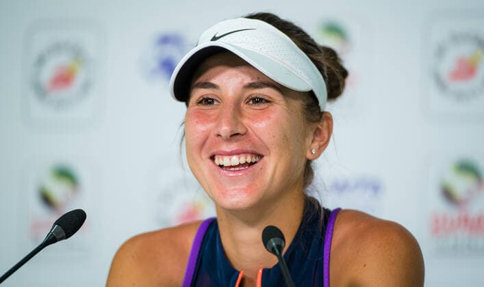 March 9, 2021, DUBAI, UNITED ARAB EMIRATES: Belinda Bencic of Switzerland talks to the media after the second round of the 2021 Dubai Duty Free Tennis Championships WTA, Tennis Damen 1000 tournament DUBAI UNITED ARAB EMIRATES - ZUMAa181 20210309_zaa_a181_060 Copyright: xRobxPrangex
