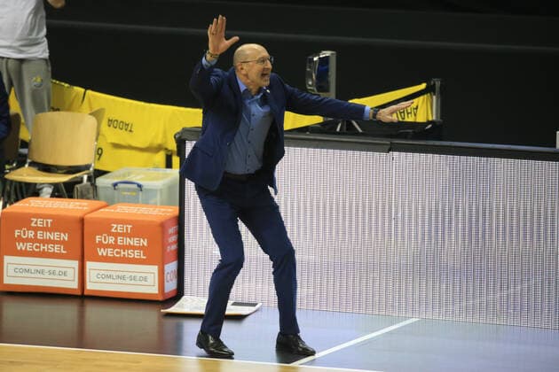 DEU, GER, 1 BBL, ALBA vs OLdenburg, 09 03 2021, Mercedes Benz Arena, Berlin, DEU, GER, 1 BBL, ALBA vs OLdenburg, in picture Head Coach Mladen Drijencic Baskets Oldenburg nordphotoxGmbHx xEngler nph00076