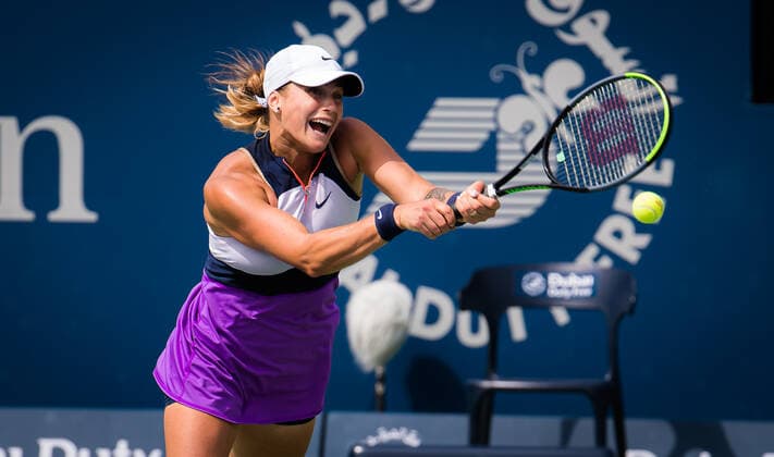March 10, 2021, DUBAI, UNITED ARAB EMIRATES: Aryna Sabalenka of Belarus in action during her third-round match at the 2021 Dubai Duty Free Tennis Championships WTA, Tennis Damen 1000 tournament against Anett Kontaveit of Estonia DUBAI UNITED ARAB EMIRATES - ZUMAa181 20210310_zaa_a181_047 Copyright: xRobxPrangex
