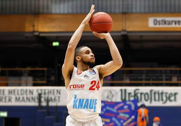 09 03 2021, Basketball, BBL 2020 2021, 18 match day, Syntainics MBC s Oliver Wuerzburg, GER, Weissenfels, Stadthalle Weissenfels, picture Cameron Hunt s Oliver Wuerzburg. Copyright: HMBxMedia xHeikoxBecker