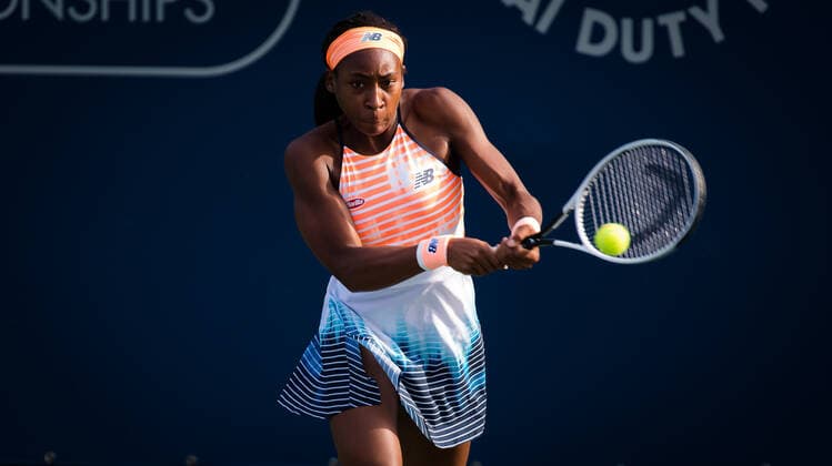 March 10, 2021, DUBAI, UNITED ARAB EMIRATES: Cori Gauff of the United States in action during her third-round match at the 2021 Dubai Duty Free Tennis Championships WTA, Tennis Damen 1000 tournament against Tereza Martincova of the Czech Republic DUBAI UNITED ARAB EMIRATES - ZUMAa181 20210310_zaa_a181_087 Copyright: xRobxPrangex