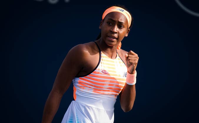 March 10, 2021, DUBAI, UNITED ARAB EMIRATES: Cori Gauff of the United States in action during her third-round match at the 2021 Dubai Duty Free Tennis Championships WTA, Tennis Damen 1000 tournament against Tereza Martincova of the Czech Republic DUBAI UNITED ARAB EMIRATES - ZUMAa181 20210310_zaa_a181_091 Copyright: xRobxPrangex