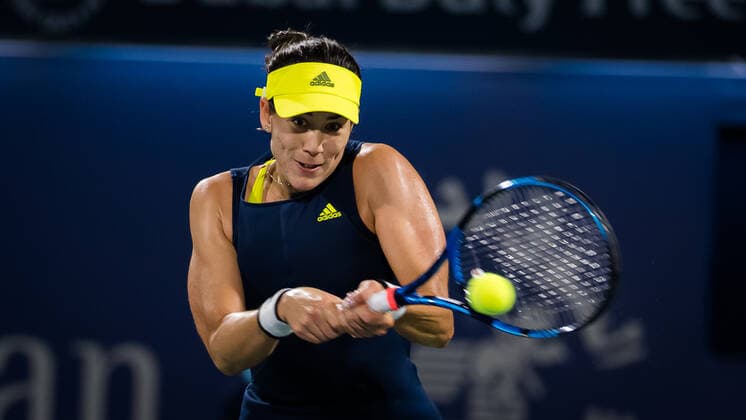 March 10, 2021, DUBAI, UNITED ARAB EMIRATES: Garbine Muguruza of Spain in action during her third round match at the 2021 Dubai Duty Free Tennis Championships WTA, Tennis Damen 1000 tournament against Iga Swiatek of Poland DUBAI UNITED ARAB EMIRATES - ZUMAa181 20210310_zaa_a181_135 Copyright: xRobxPrangex