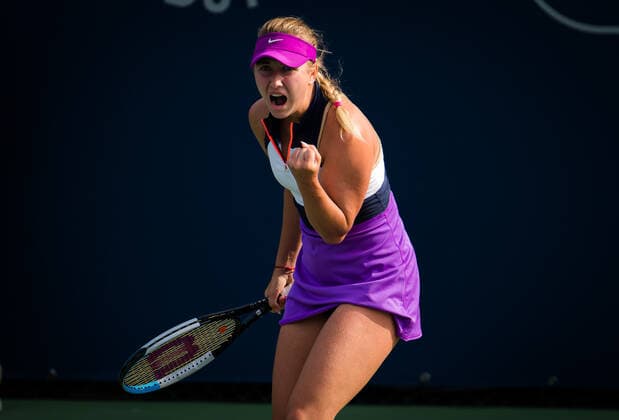 March 10, 2021, Dubai, United Arab Emirates: Anastasia Potapova of Russia in action during her third-round match at the 2021 Dubai Duty Free Tennis Championships WTA, Tennis Damen 1000 tournament against B. Bencic of Switzerland DUBAI UNITED ARAB EMIRATES - ZUMAa181 20210310_zaa_a181_073 Copyright: xRobxPrangex