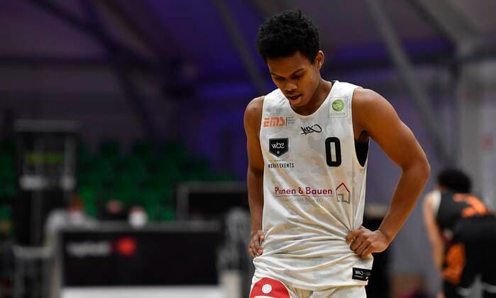 10 03 2021 Basketball Saison 2020 2021 2 Bundesliga Pro A 14 Spieltag Nürnberg Falcons Basketball Club NBC wiha panthers Schwenningen Tra Holder 0, Nürnberg Falcons BC NBC disappointed disappointment.