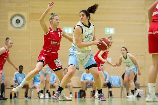 Capitol Bascats Duesseldorf vs. GiroLive Panthers Osnabrueck, 10 03 2021 Elle Hendershot 3, Capitol Bascats Duesseldorf , Milica Milosev 15 GiroLive Panthers Osnabrueck Capitol Bascats Duesseldorf vs. GiroLive Panthers Osnabrueck on 10 03 2021, Duesseldorf Copyright: xBEAUTIFULxSPORTS KennyxBeelex