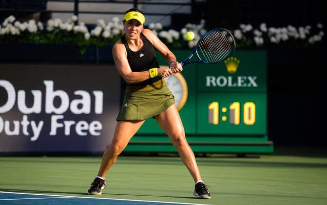 March 11, 2021, DUBAI, UNITED ARAB EMIRATES: Jessica Pegula of the United States in action during the quarter-finals at the 2021 Dubai Duty Free Tennis Championships WTA, Tennis Damen 1000 tournament against Elise Mertens of Belgium DUBAI UNITED ARAB EMIRATES - ZUMAa181 20210311_zaa_a181_025 Copyright: xRobxPrangex