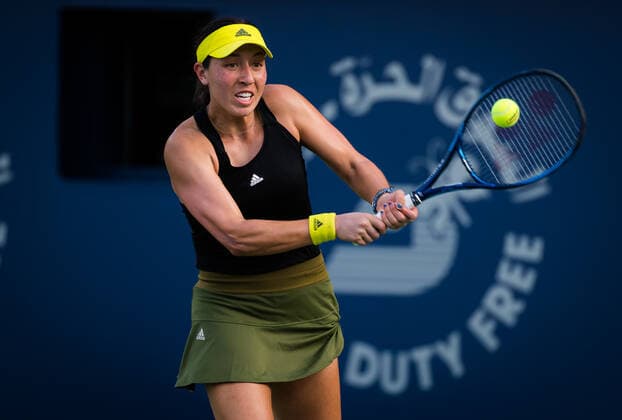 March 11, 2021, DUBAI, UNITED ARAB EMIRATES: Jessica Pegula of the United States in action during the quarter-finals at the 2021 Dubai Duty Free Tennis Championships WTA, Tennis Damen 1000 tournament against Elise Mertens of Belgium DUBAI UNITED ARAB EMIRATES - ZUMAa181 20210311_zaa_a181_037 Copyright: xRobxPrangex